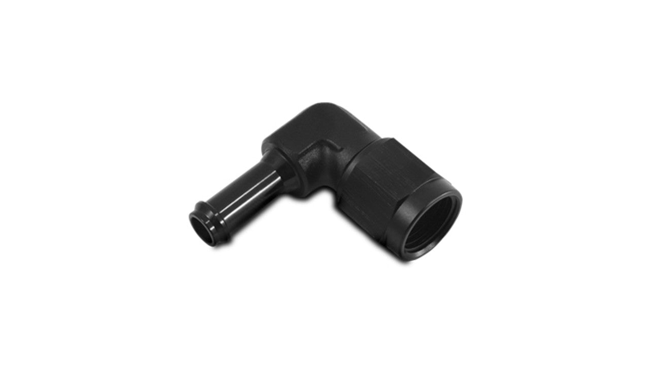 Vibrant Female AN to Hose Barb 90 Degree Adapter, AN Size: -8AN; Barb Size: 3/8" - 12027